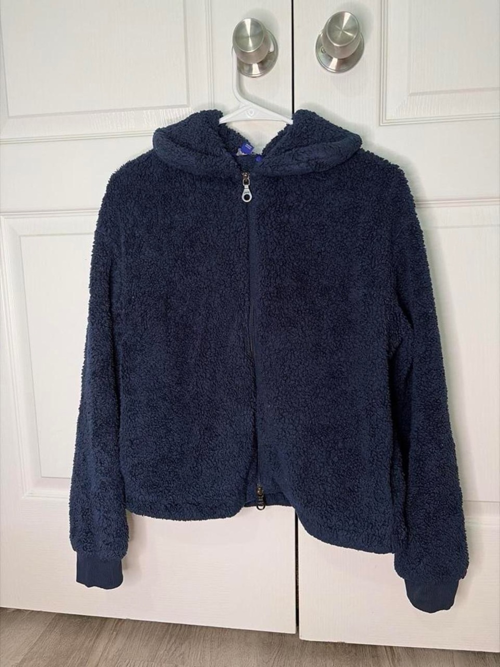 JoyLab Navy Blue Sherpa Zip-Up Hoodie Jacket